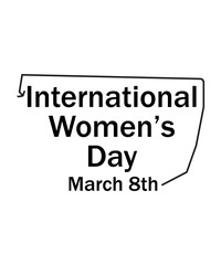 international women's day text with arrow 
