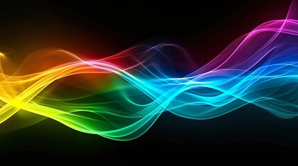 Obraz premium Colorful abstract wave made with Ai generative 