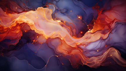 Obraz premium Abstract background with fluid art. Elegant background for website screensavers, postcards and notebook covers. Purple color scheme.