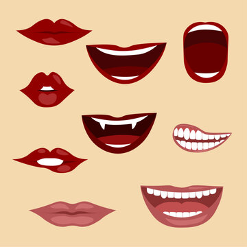 Set of lips and mouth  for characters
