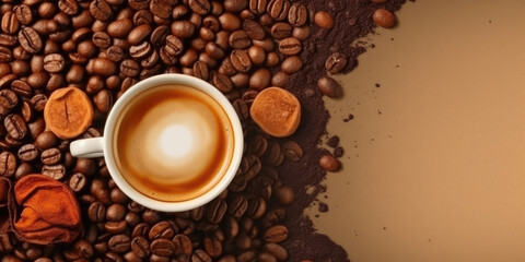 Fototapeta premium Coffee banner with space for text