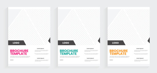 A4 annual report book cover design. Vector geometric brochure template. A4 folding brochure cover design. Abstract booklet, marketing flyers, publishing template.