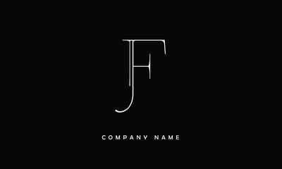 JF, FJ, J, F Abstract Letters Logo Monogram