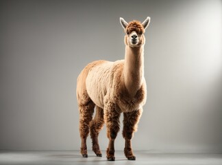 Alpaca Beauty Against the White Background
