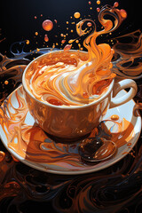 Colorful abstract coffee design