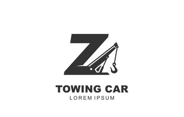 Z Letter Towing Car logo template for symbol of business identity