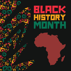 Black history month social media vector illustration design background marble pattern dark texture natural wave halftone dots paper craft wood chips watercolor concrete chalkboard school panoramic