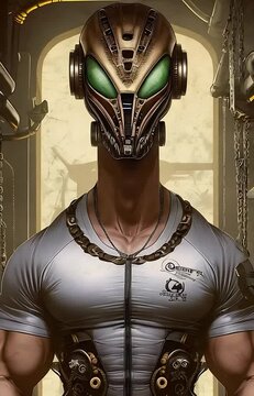 space alien bodybuilder male model