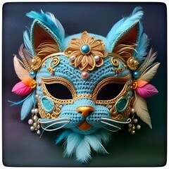 Mask lana Cat marco ovalado.