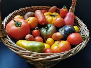 The basket overflowed with an assortment of vibrant and fresh vegetables