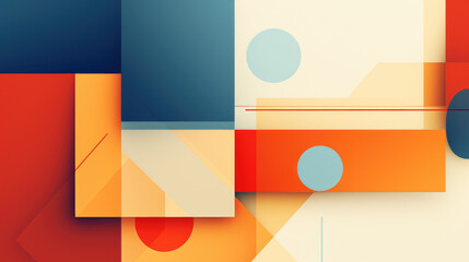 Colorful minimal background of geometric shapes and patterns from thick lines