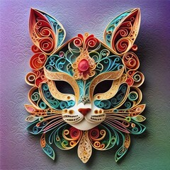 Mask cat papel textura (vegetal).