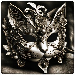 Mask cat textura metálica.
