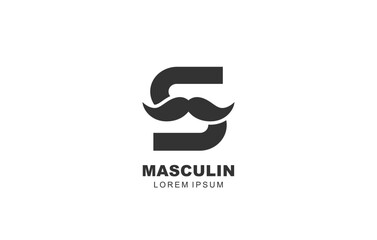 S Letter Mustache logo template for symbol of business identity