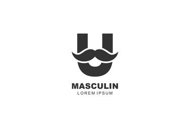 U Letter Mustache logo template for symbol of business identity © ARTLERY DESIGN