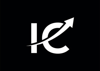simple minimal letter IC arrow logo.