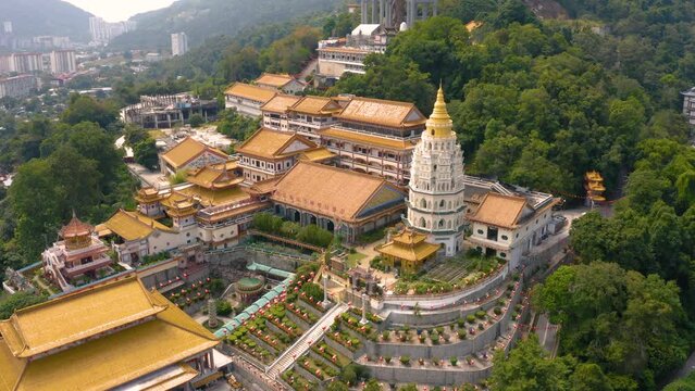 Kek Lok Si Temple in George Town. Aerial view