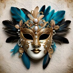Máscara veneciana (plumas).