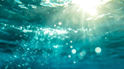Aquatic Tranquility: High-Resolution Underwater Light Refraction with Soft Gradient, Calming Blues and Greens, Creating a Peaceful and Serene Aquatic Texture