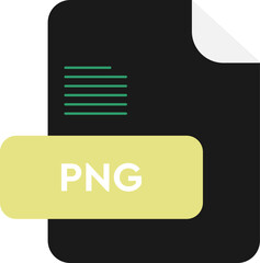 PNG File Extension icon black and Yellowesh  fill color