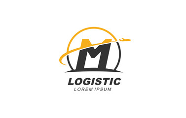 M Letter Logistic Transport logo template for symbol of business identity