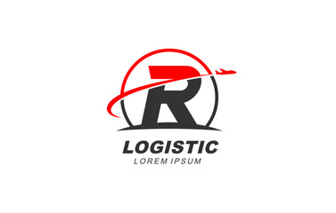 R Letter Logistic Transport logo template for symbol of business identity