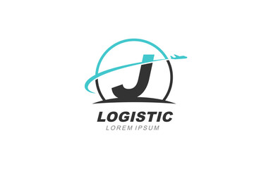 J Letter Logistic Transport logo template for symbol of business identity