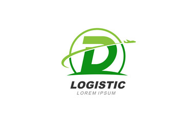D Letter Logistic Transport logo template for symbol of business identity