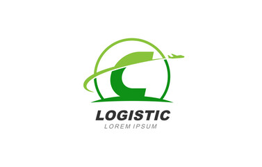 C Letter Logistic Transport logo template for symbol of business identity