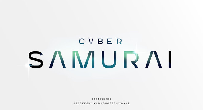 Abstract futuristic alphabet font. digital space typography vector illustration design