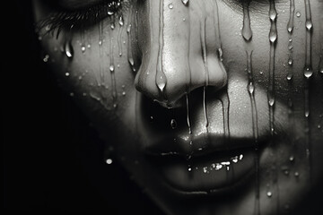 Crying sad person and tears wallpaper