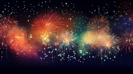 Fototapeta premium Fireworks background for celebration, holiday celebration concept