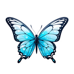 A Blue Butterfly Illustration with Transparent Background