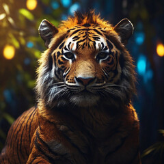 picture of a tiger at wild life ai generated picture