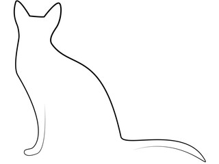 Cat line art drawing animal abstract vector