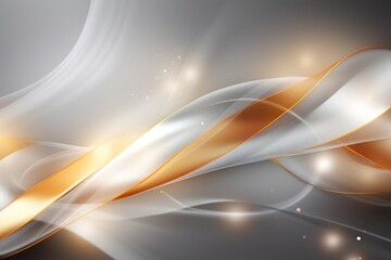 Abstract background with golden and silver wavy lines. Abstract backrgound with Gold and silver ribbon for Hearing Impairments, Hearing Disorders, Tinnitus, Meniere's Disease awareness days