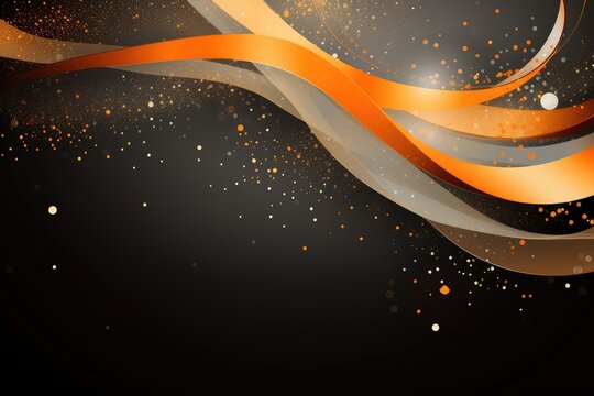 Abstract background with golden and silver wavy lines. Abstract backrgound with Gold and silver ribbon for Hearing Impairments, Hearing Disorders, Tinnitus, Meniere's Disease awareness days