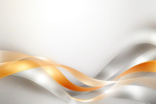 Abstract background with golden and silver wavy lines. Abstract backrgound with Gold and silver ribbon for Hearing Impairments, Hearing Disorders, Tinnitus, Meniere's Disease awareness days