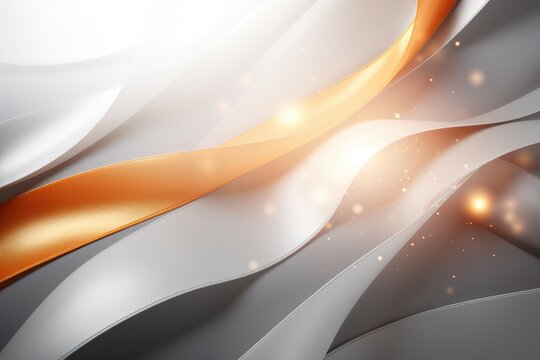 Abstract background with golden and silver wavy lines. Abstract backrgound with Gold and silver ribbon for Hearing Impairments, Hearing Disorders, Tinnitus, Meniere's Disease awareness days