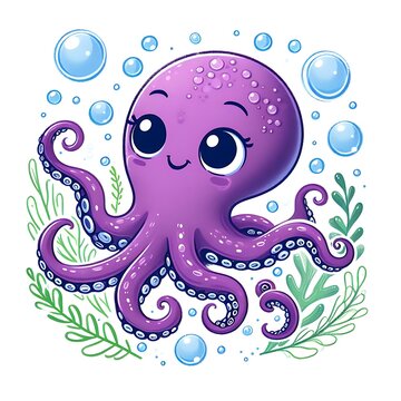 octopus with bubble