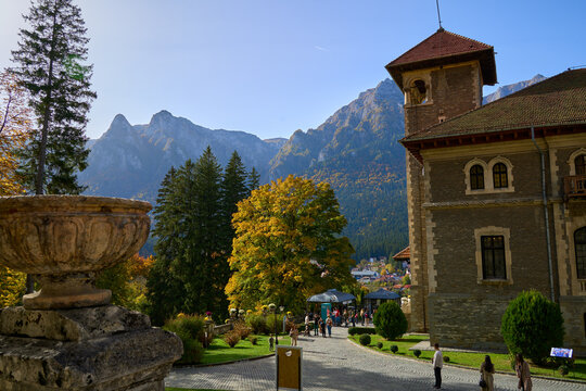 Cantacuzino Castle, known for being the filming location for the Nevermore Academy, Busteni, Transylvania, Romania