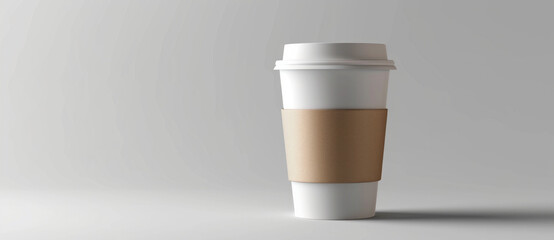 Minimalist take on a modern staple — a takeaway coffee cup against a clean backdrop