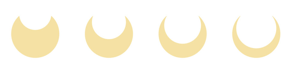 crescent moon icon set design element 