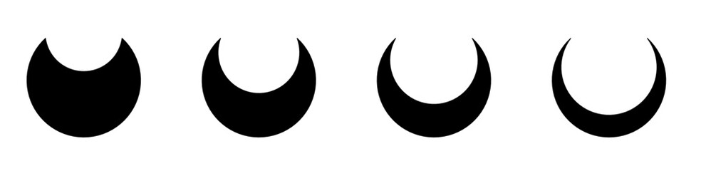 crescent moon icon set design element  © Karina