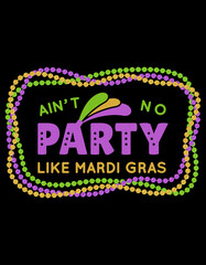 Mardi Gras decoration typography t-shirt design carnival