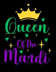 Mardi Gras decoration typography t-shirt design carnival