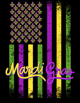Mardi Gras decoration typography t-shirt design carnival