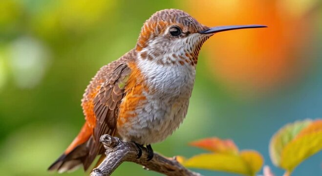 hummingbird on tree branch