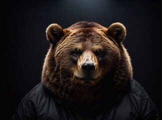 Grizzly Bear Royalty in Obsidian Regalia