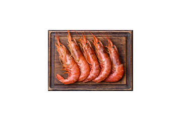 Tiger shrimp or langoustine boiled with spices and salt